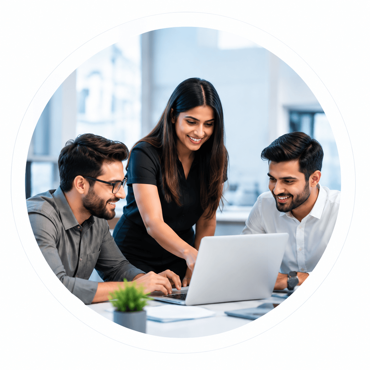 The Dezine team collaborating on a software project