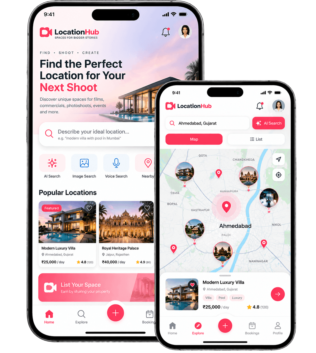 AI location discovery software interface