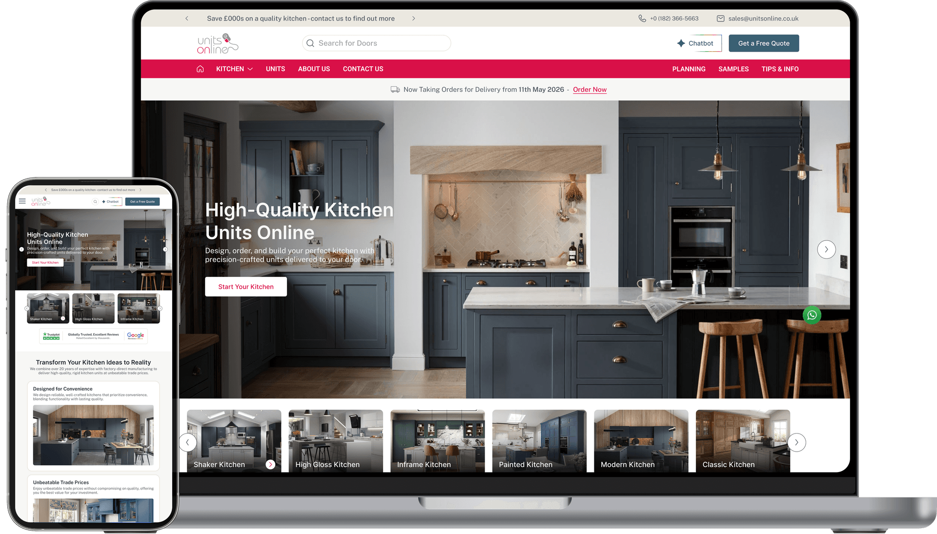 Units Online desktop preview