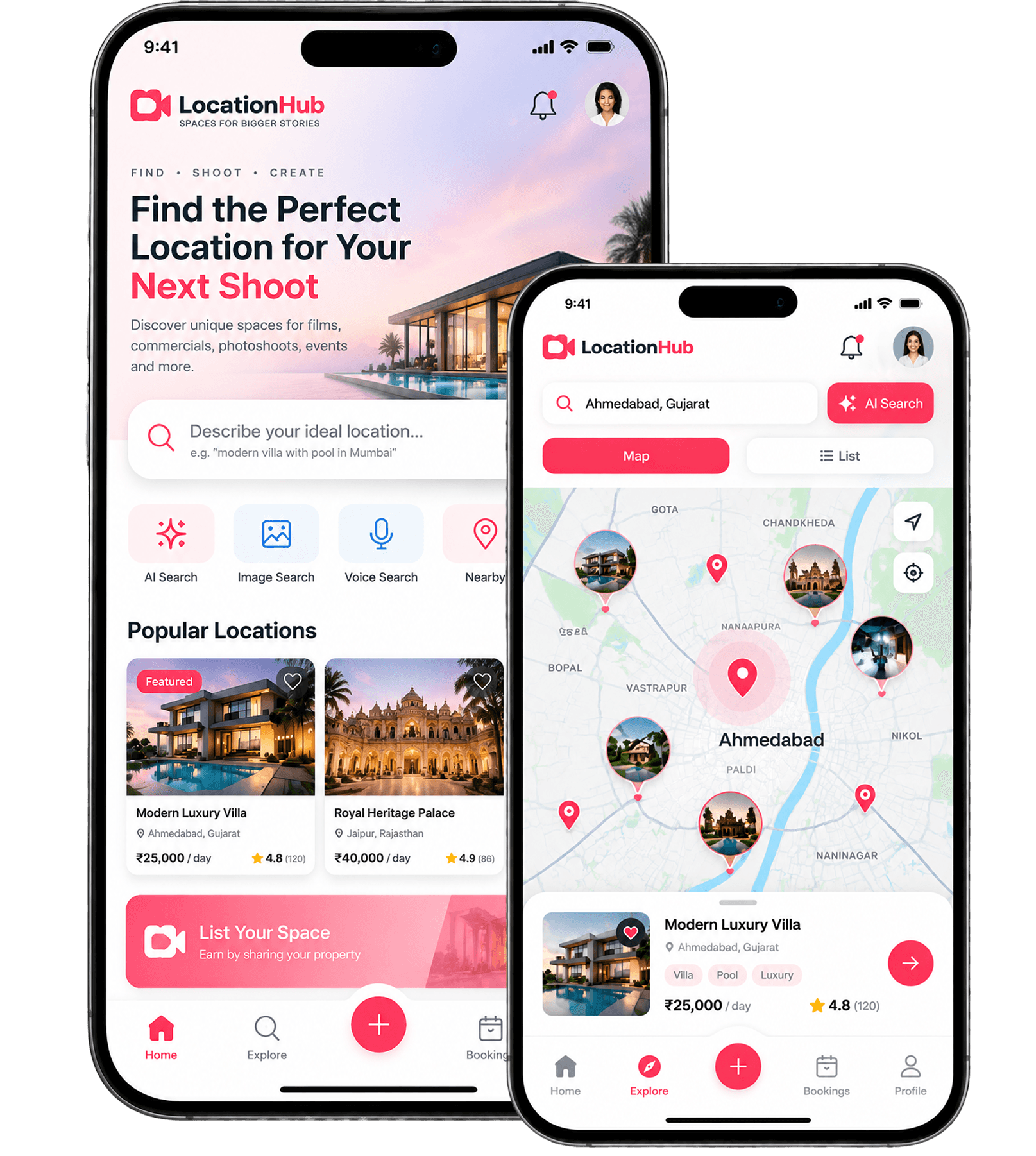 AI location discovery software interface